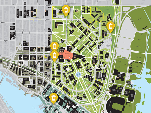map of campus gatehouses